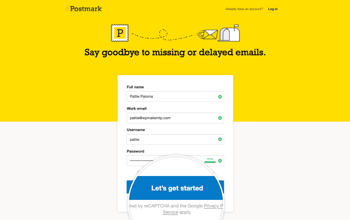 Postmark sign up