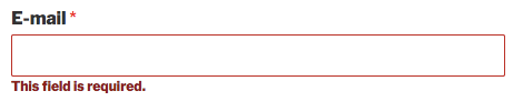 Validation error example in WPForms