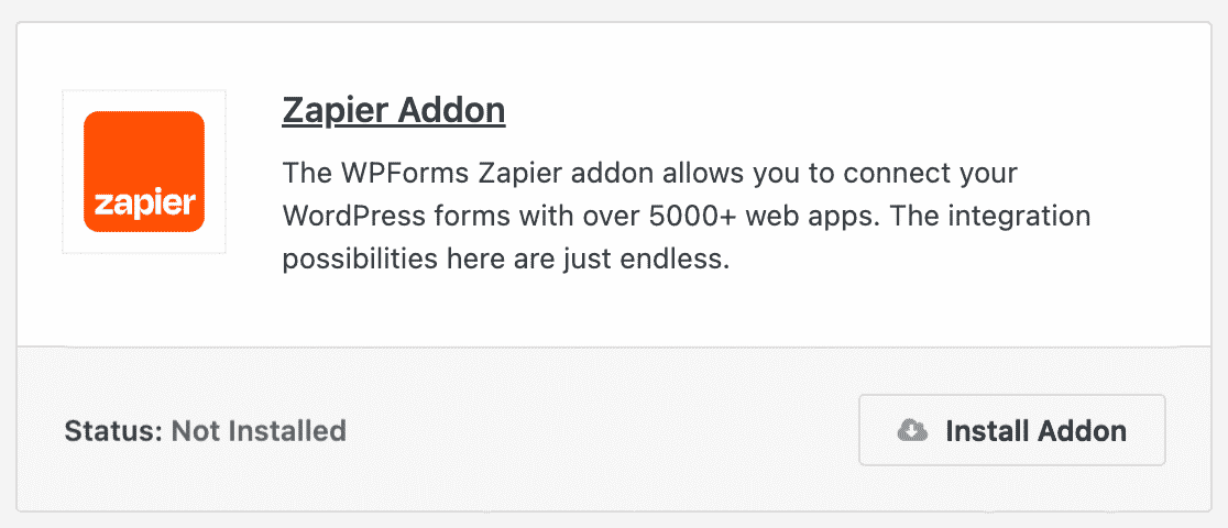 Installing the Zapier addon