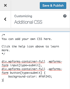 WordPress CSS editor