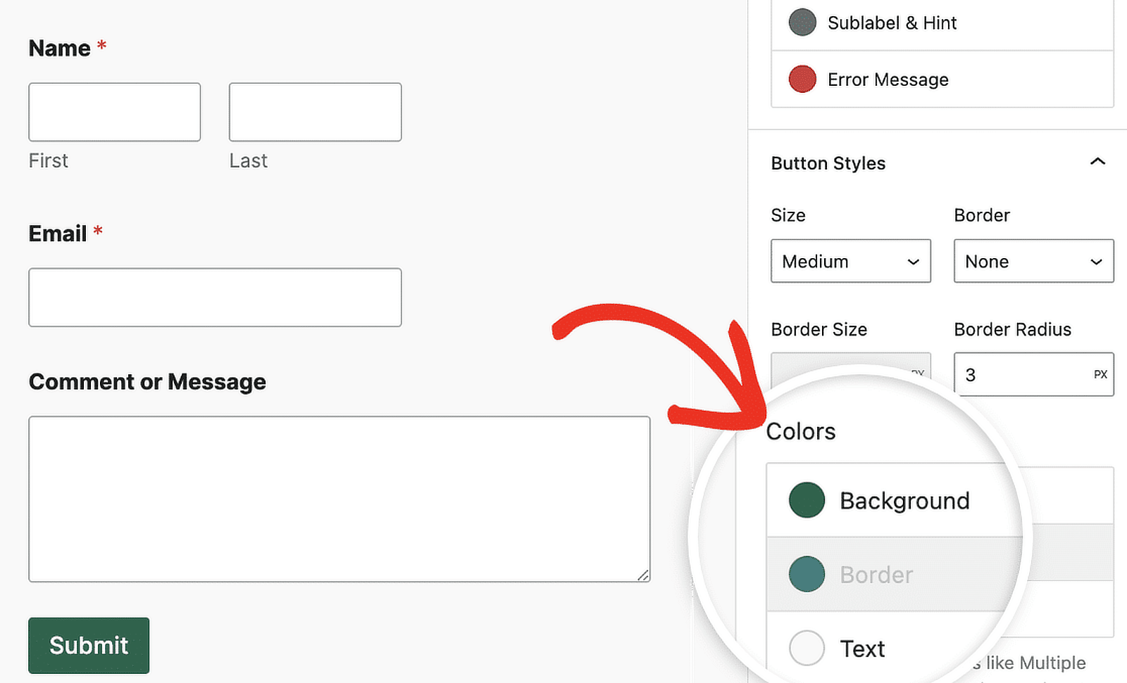 button colors settings