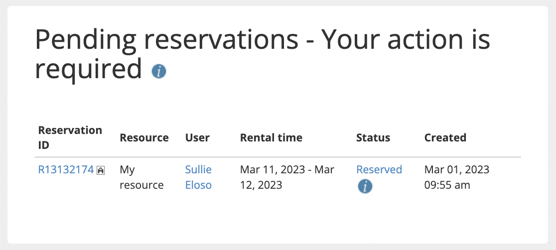 A test reservation in Planyo created via Zapier