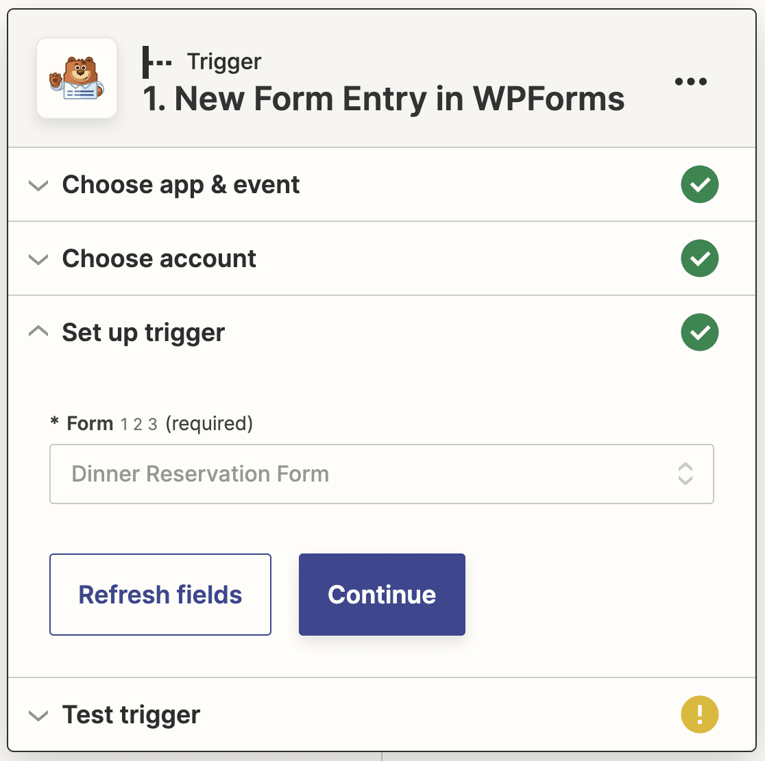 Connecting your restaurant reservation form to Zapier