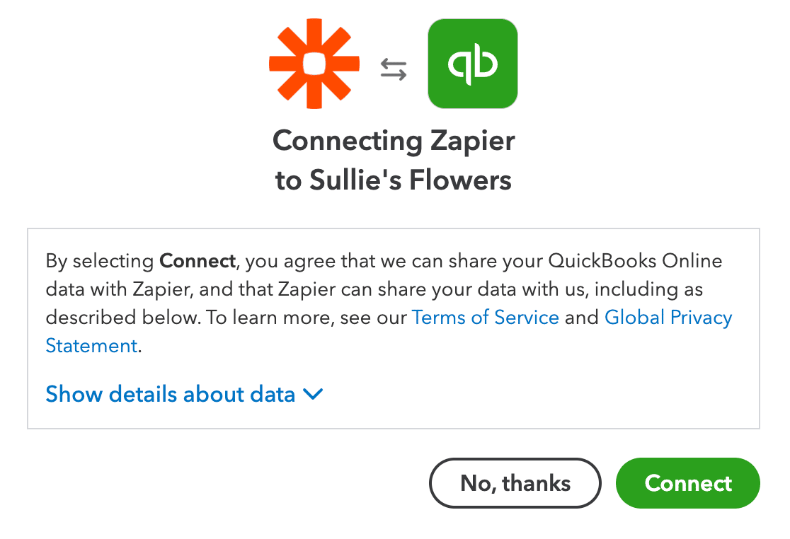 Connecting Zapier to Quickbooks