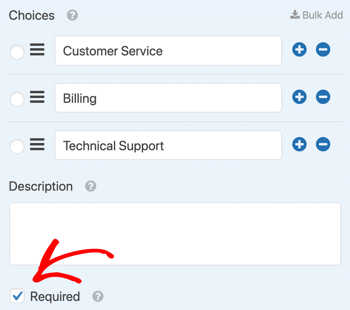 Mark your dropdown field as Required