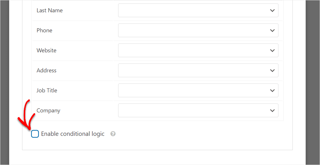 enable conditional logic