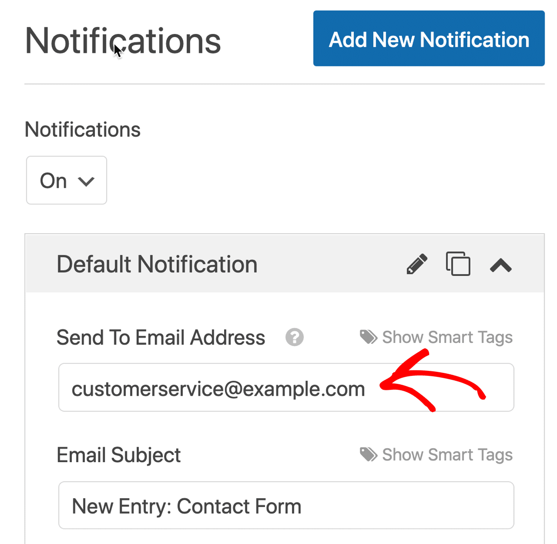 Change notification email