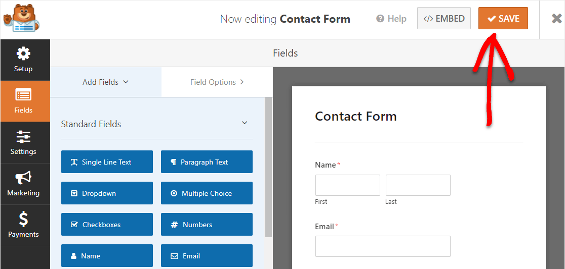 publish constant contact form to wordpress