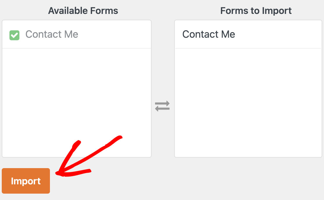 Selecting forms from Contact Form 7 to import to WPForms