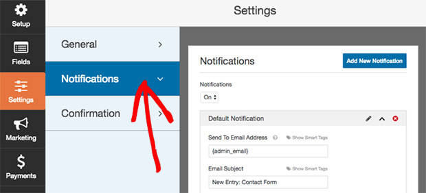 notifications settings