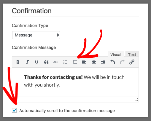 Customize the confirmation message in WPForms