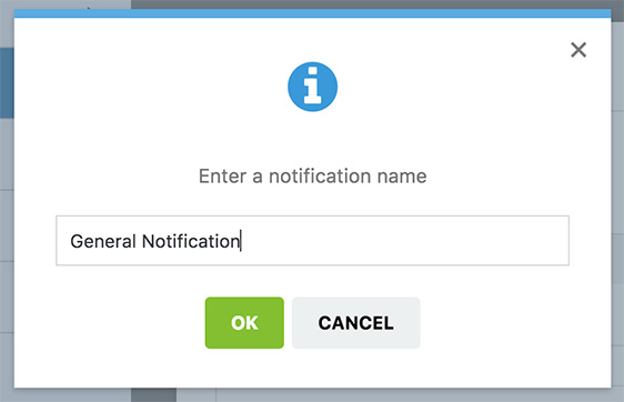 Enter notification name