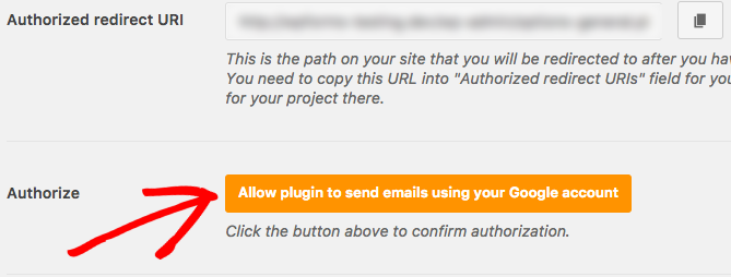 Autorize o plugin para enviar e-mails com o Gmail