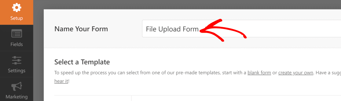 File upload form name