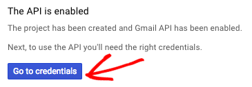 A API do Gmail está ativada