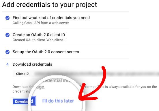 Last page in Gmail app setup process