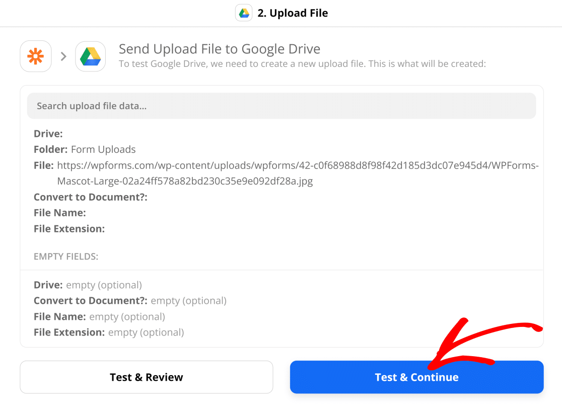 Test Google Drive integration