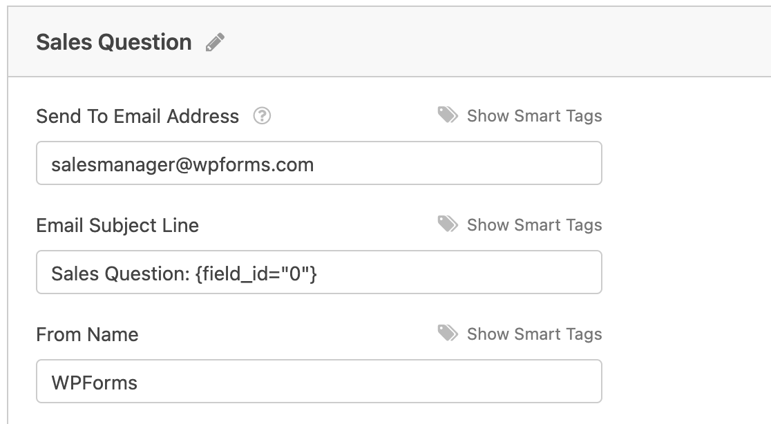 Customizing a notification's Send To Email Address