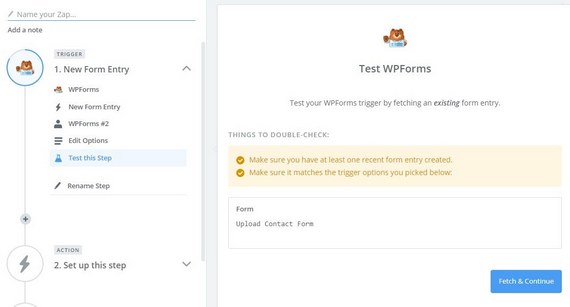 test wpforms upload to google drive zap