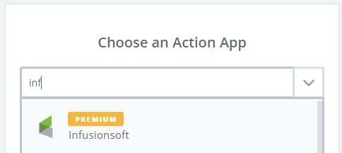 choose infusionsoft in zapier