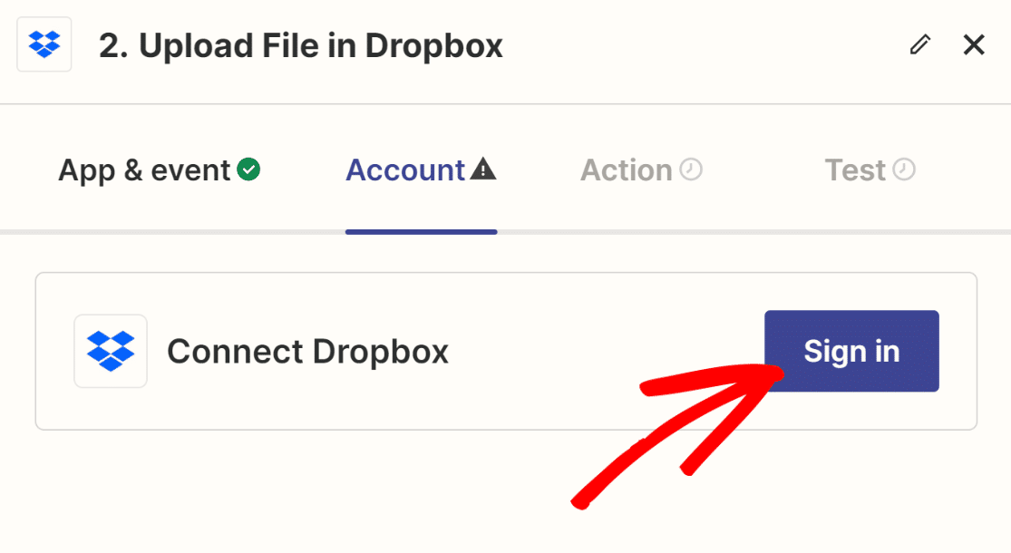 Connect Zapier with Dropbox