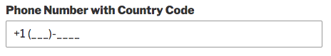 Input mask for US phone number with country code