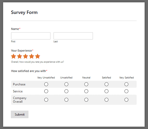 WPForms Survey Form Template