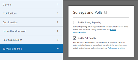 WPForms Surveys and Polls Addon- Enable Survey Reporting