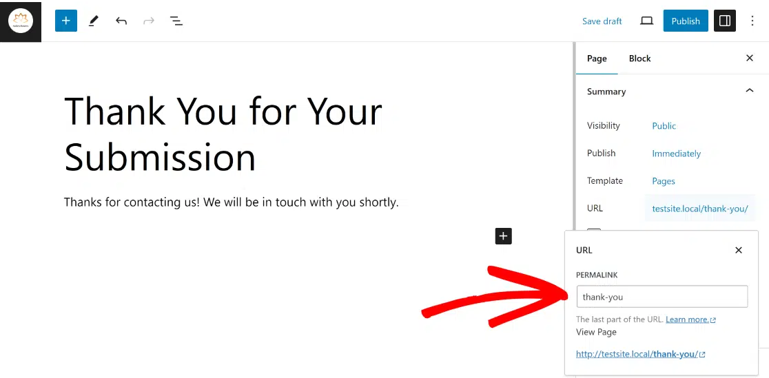 change page url