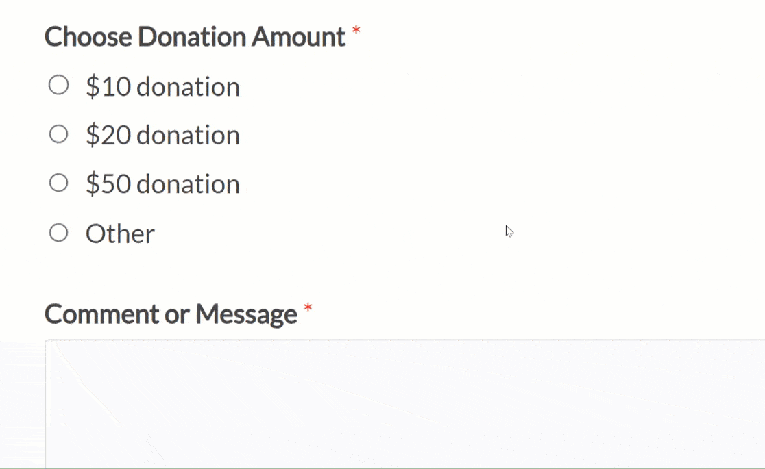 Choosing a donation amount