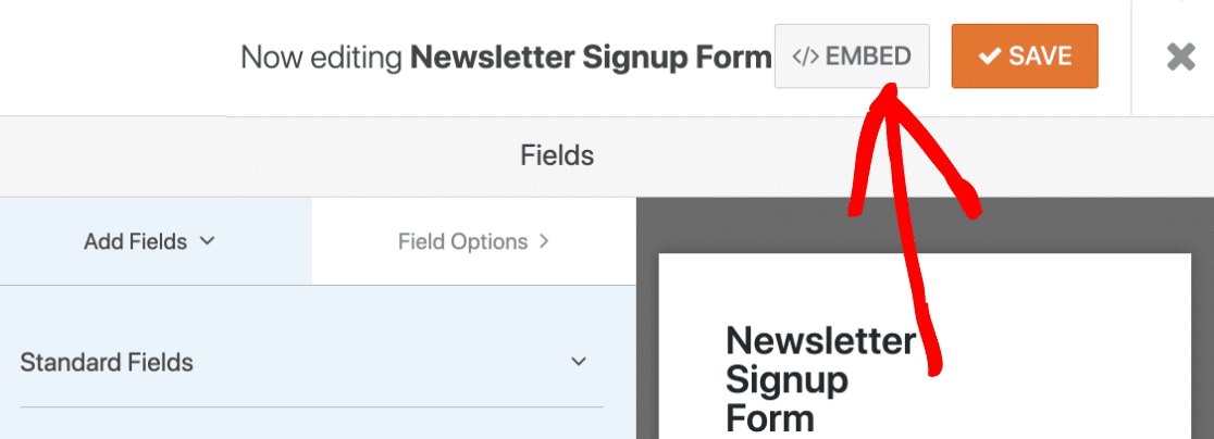 Embed Mailchimp custom fields form