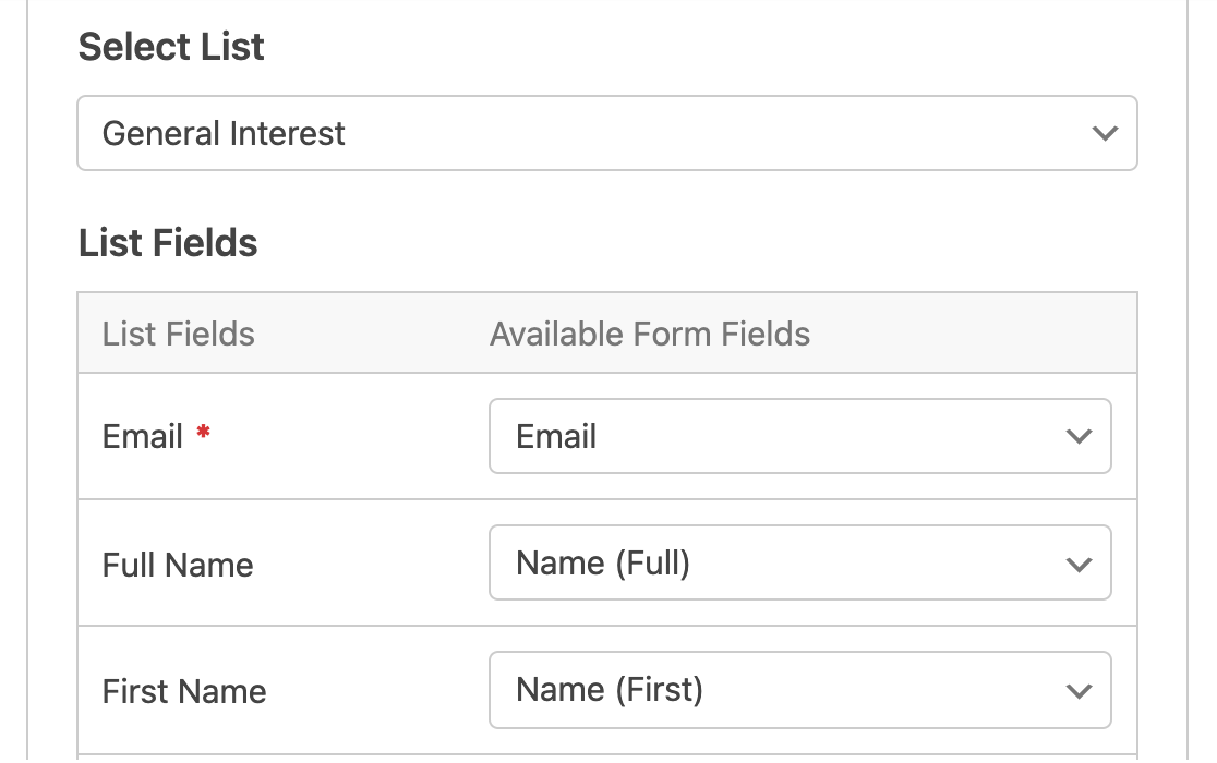 Mapping fields from your form to information in Constant Contact