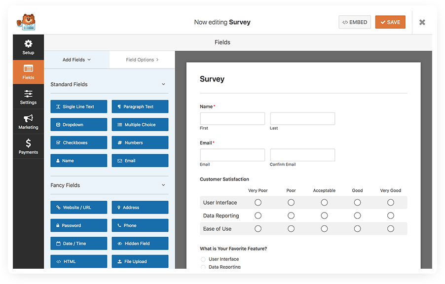 WPForms Survey Form Maker