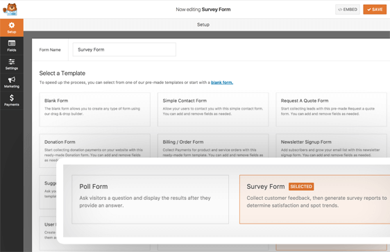 WPForms Survey Templates