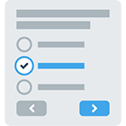 Survey and poll form icon with checkmark