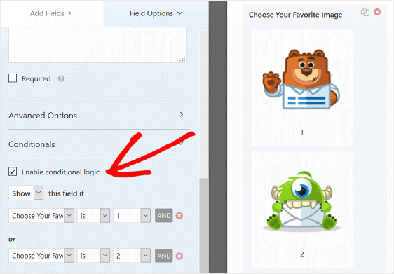 Enable Conditional Logic Checkbox