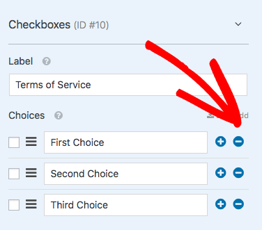 Rename field and remove extra checkboxes