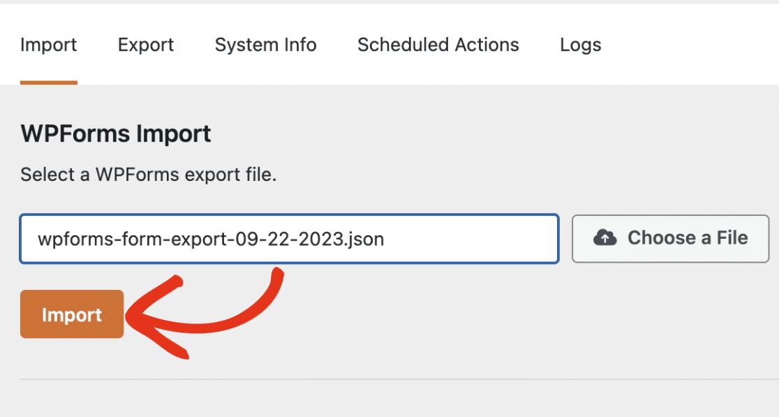 Importing forms to WPForms