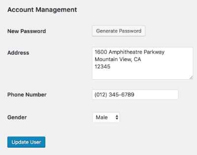 Custom user fields