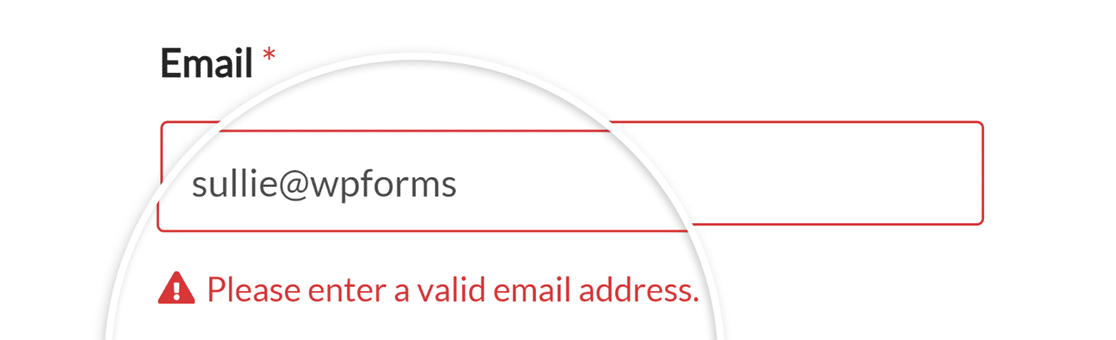 A field format validation message