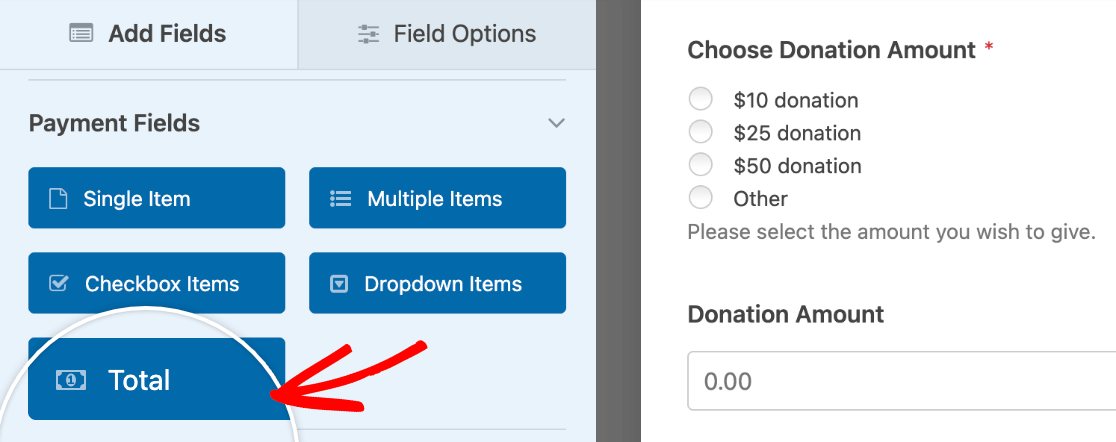 Adding a Total field to a form