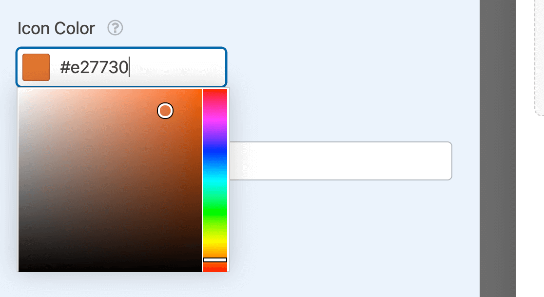 Choosing an image color in the advanced field options