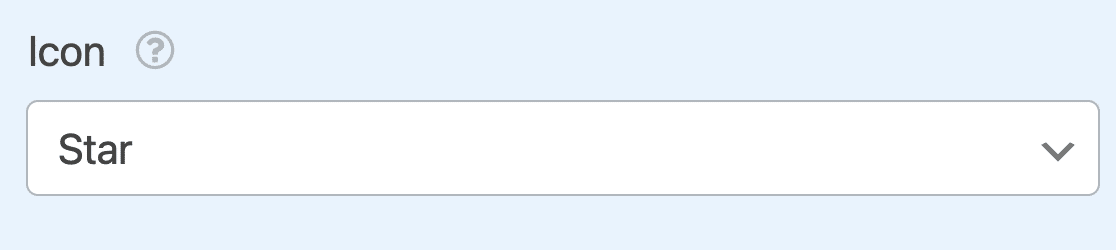Choosing a Rating icon in the advanced field options