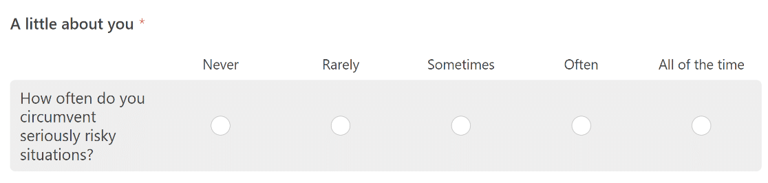 Long-wided survey question