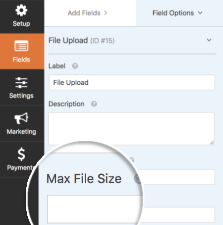 configure maximum file size