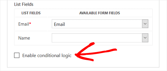 Enable Conditional Logic