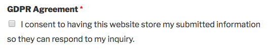 GDPR Agreement field in WPForms