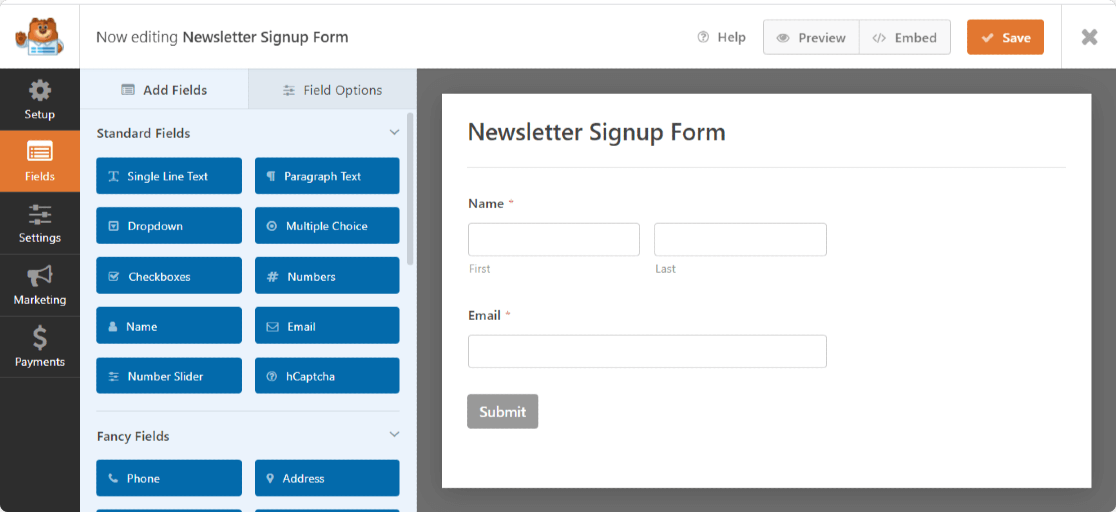 Newsletter Signup Form Preview