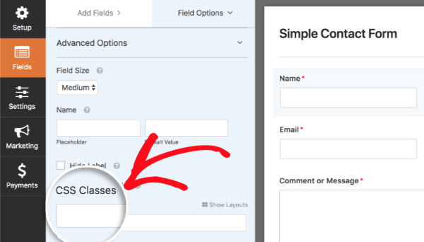 CSS Classes field