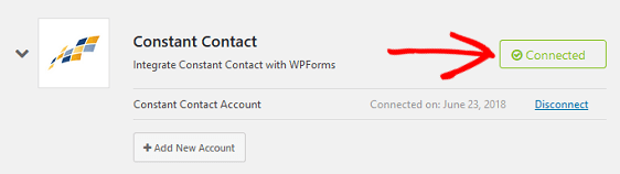 Constant Contact Connection Confirmation